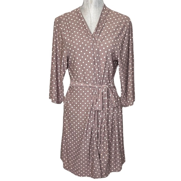 MARILYN Monroe Mauve / Pink Dots Chemise and Robe Size Medium - Picture 1 of 7